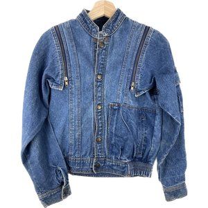 RARE Vintage 80s Young Lion Youth Denim Jean Jacket Vest Removable Arms Sz 12